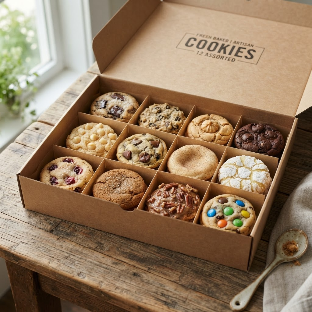 Bakery box of 12 assorted cookies